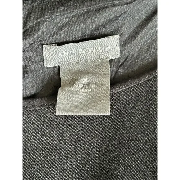 Ann Taylor Dress Womens Size 14 Black Sleeveless Zippered Back Slit Sheath - Picture 8 of 13